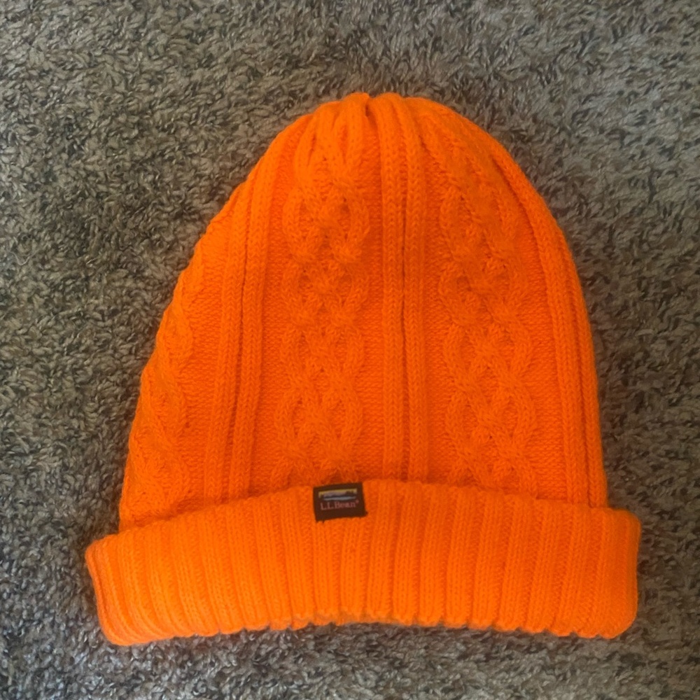 NWOT L.L.Bean Orange Knit Beanie